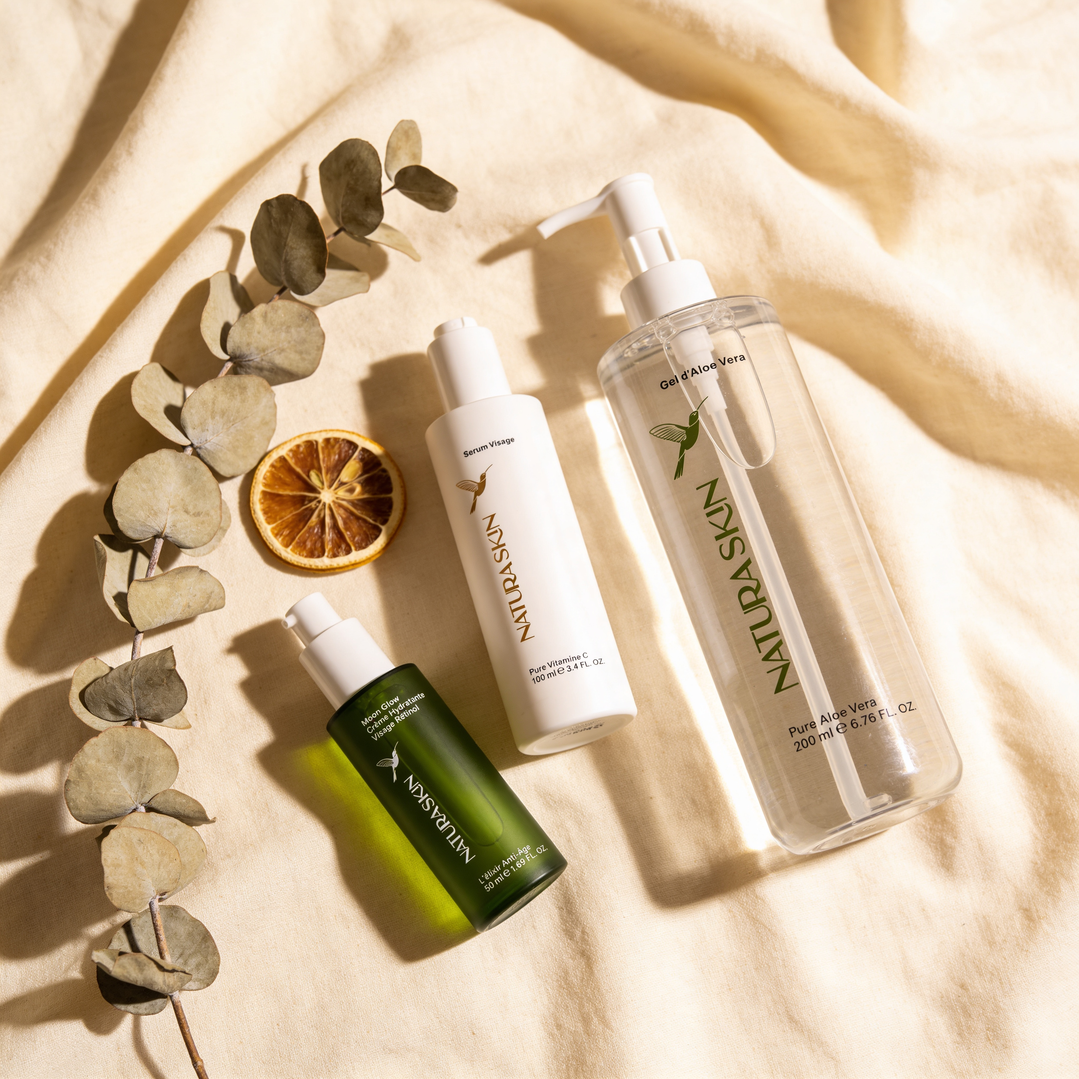 Coffret routine éclat visage vitamine C rétinol gel aloe Natura Skin
