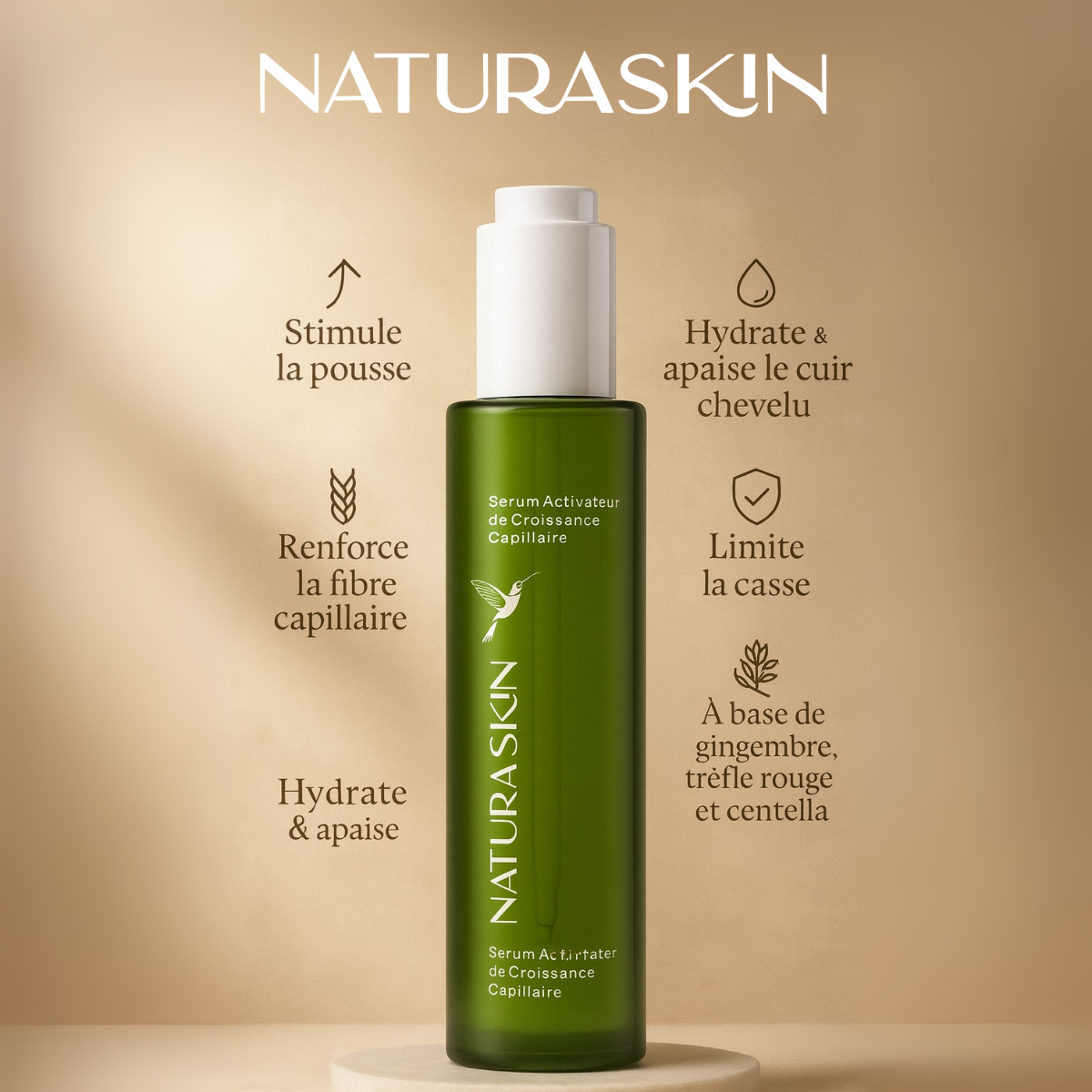 Sérum cheveux activateur croissance ingrédients naturels