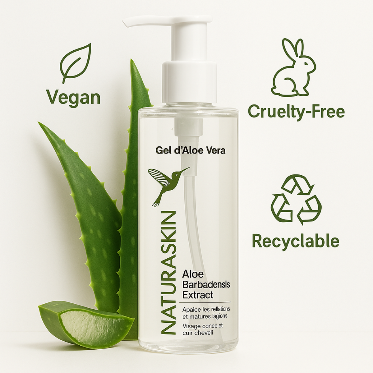 Gel aloe vera coup de soleil après-rasage multi-usage