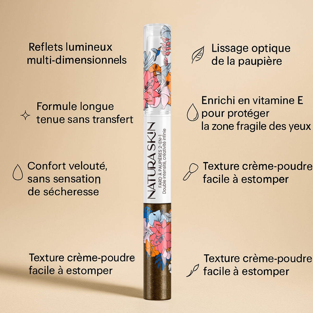Fard paupières crème 12 teintes du nude au bleu électrique