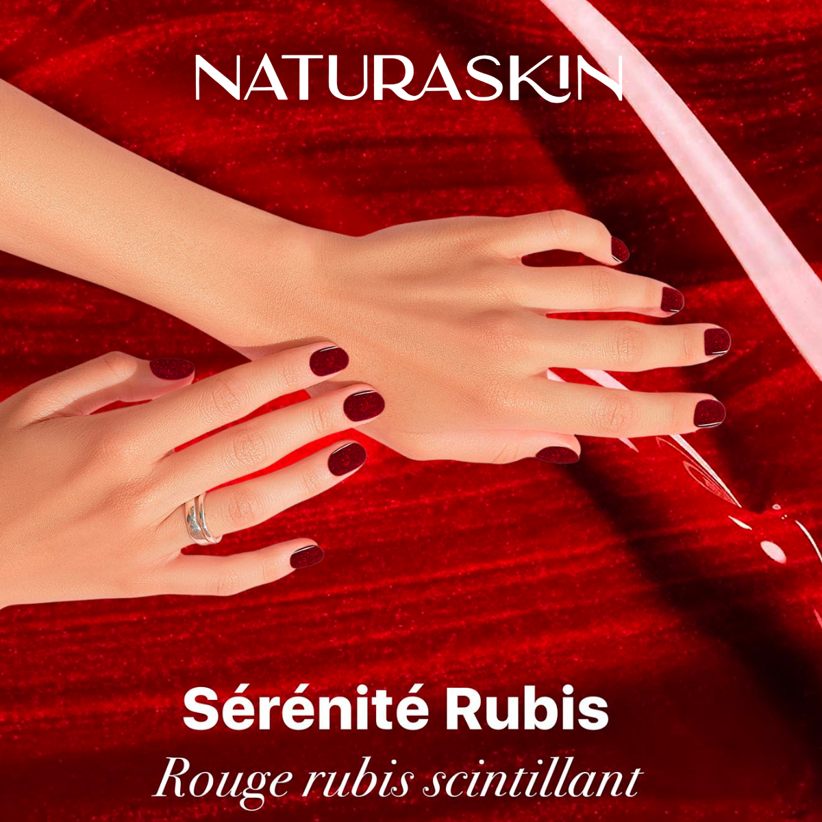 Vernis naturel bio sourcé rouge lumineux