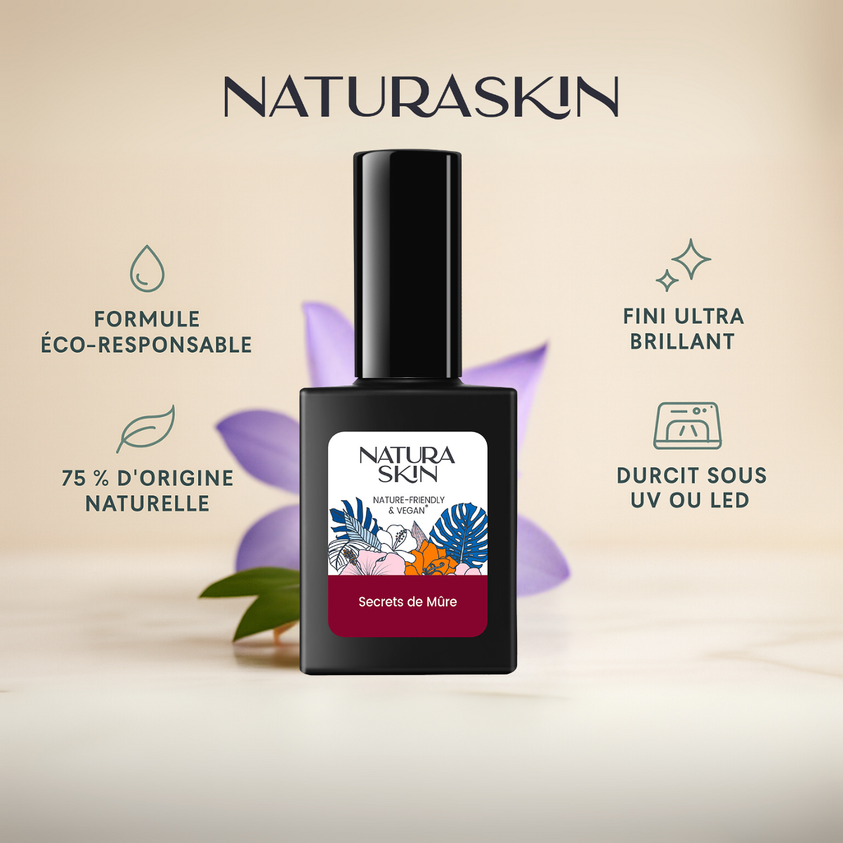 Vernis naturel bio sourcé teinte mûre intense