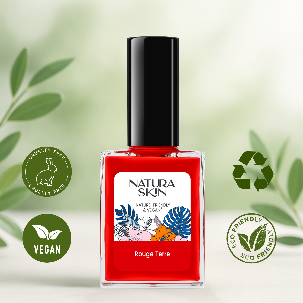Vernis vegan rouge terre longue tenue