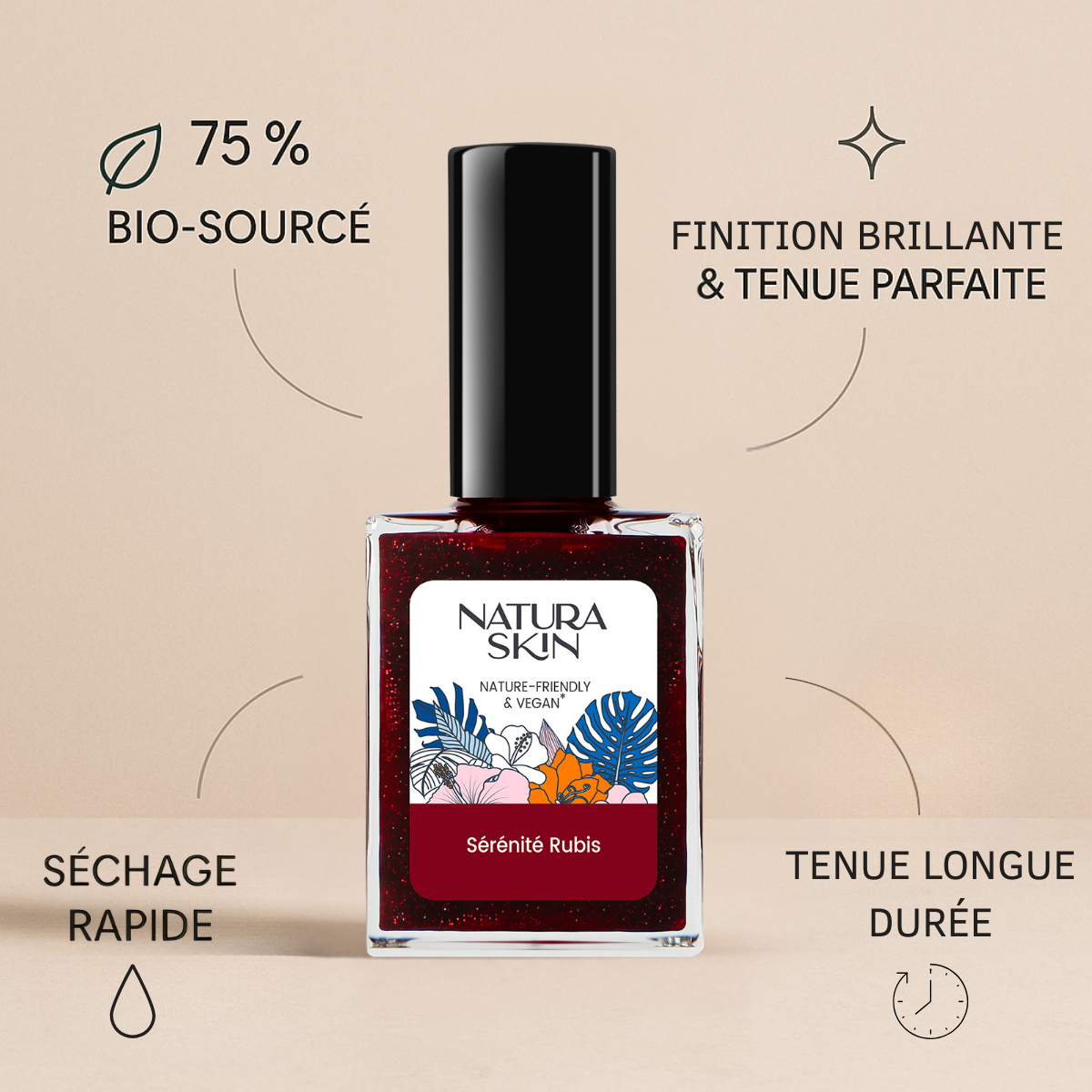 Vernis vegan sérénité rubis longue tenue