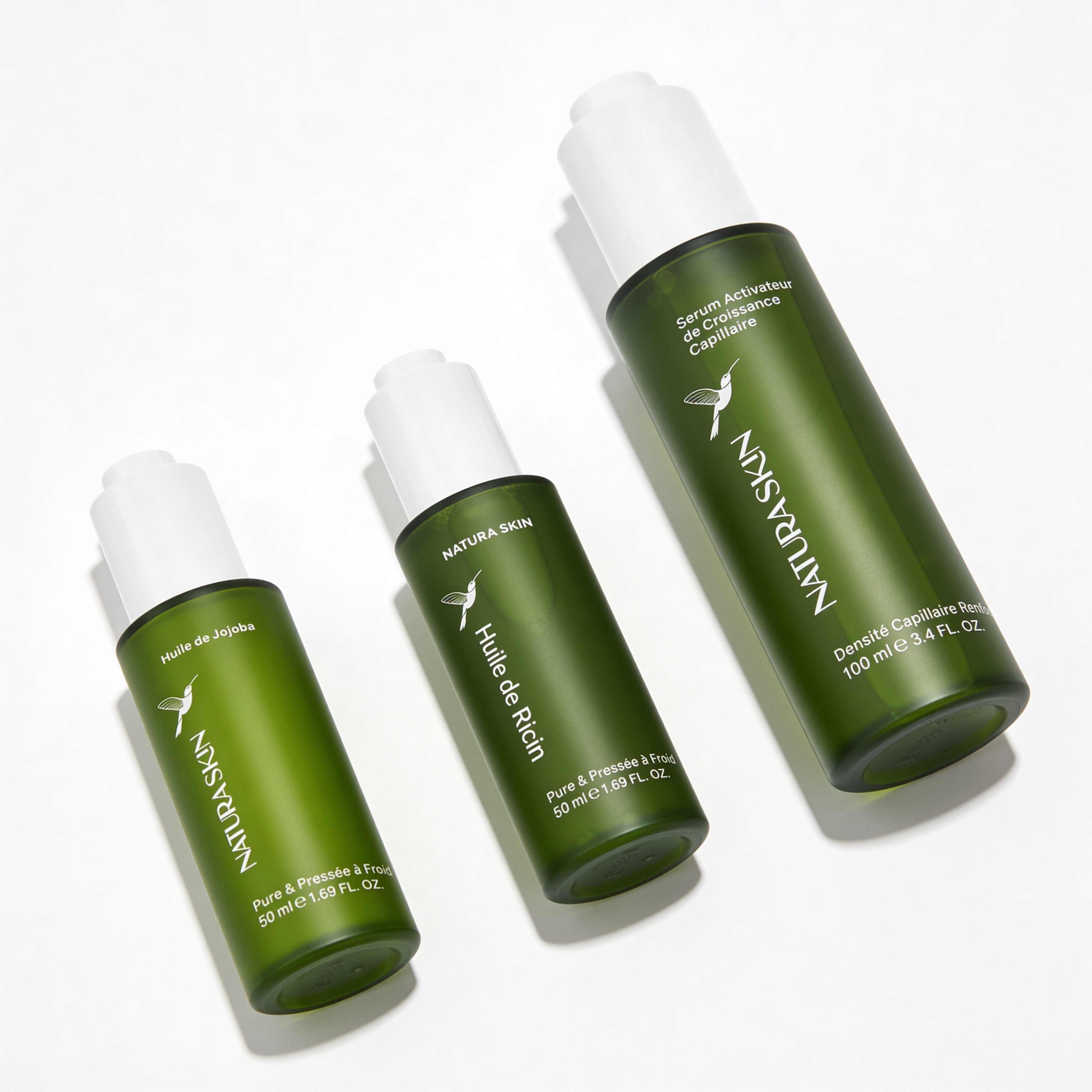 Coffret pousse cheveux sérum huile de ricin jojoba Natura Skin
