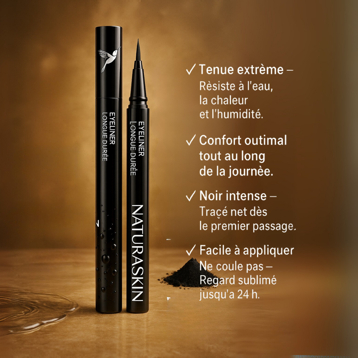 Eyeliner noir waterproof résistant larmes sport 24h