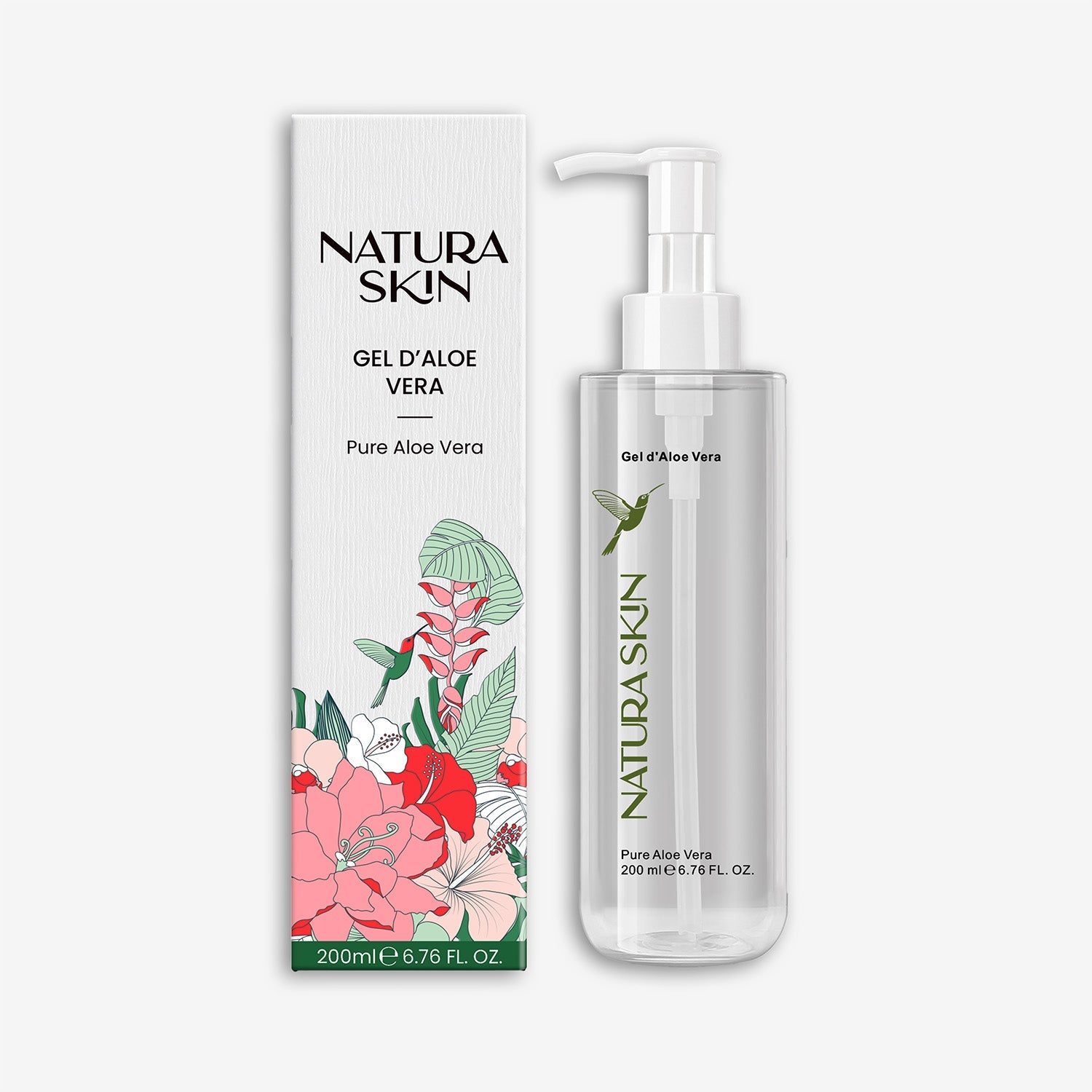 Gel aloe vera pur 200ml 99% naturel Natura Skin flacon pompe