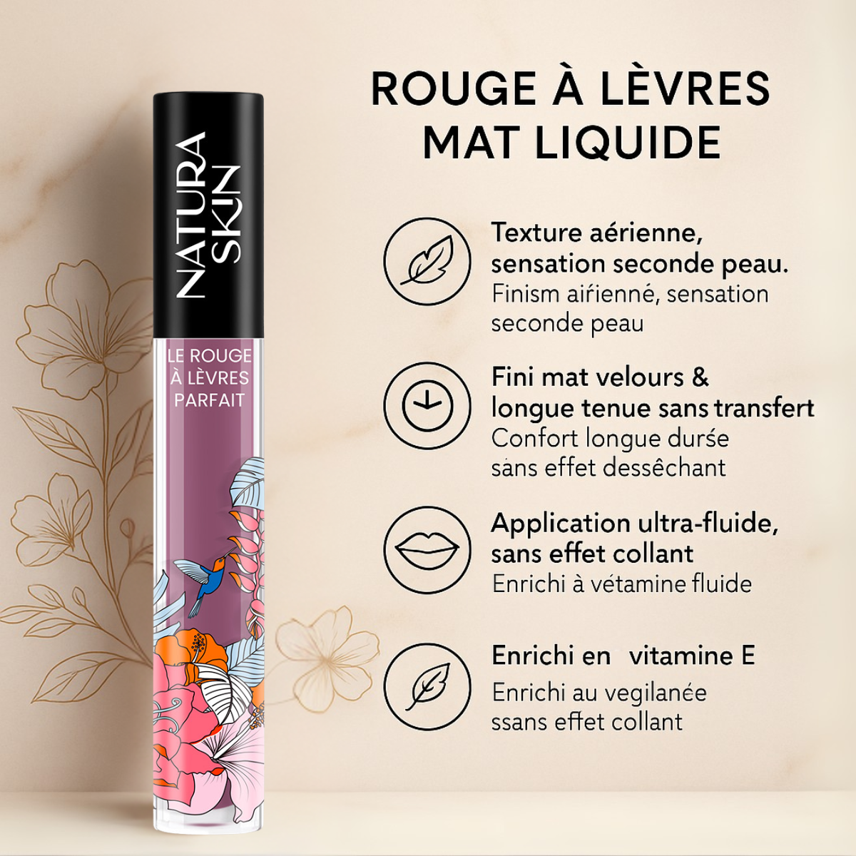 Couleur nude clair offrant un rendu discret et sophistiqué