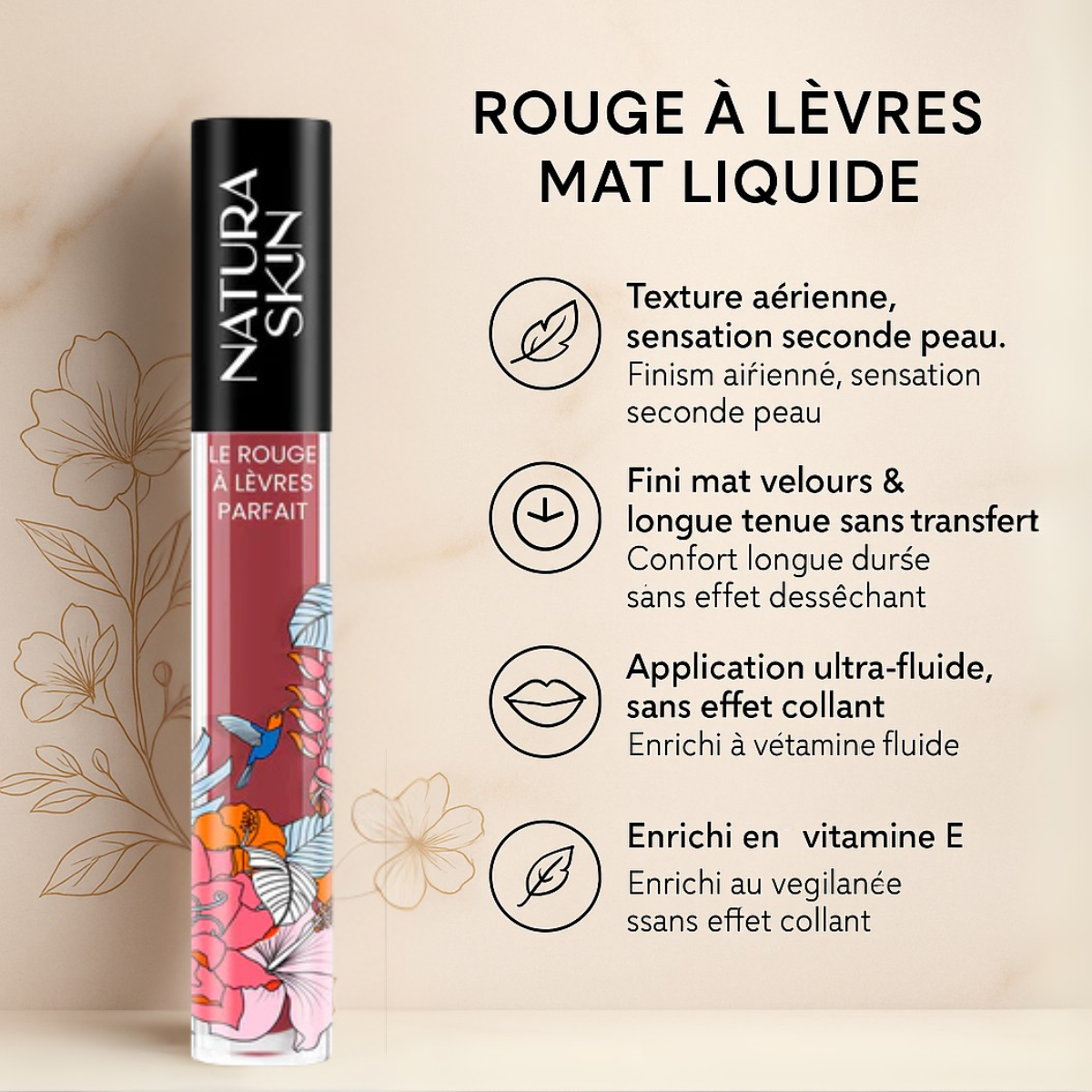 Rouge à Lèvres Mat 13 Teintes - Natura Skin - visuel 59