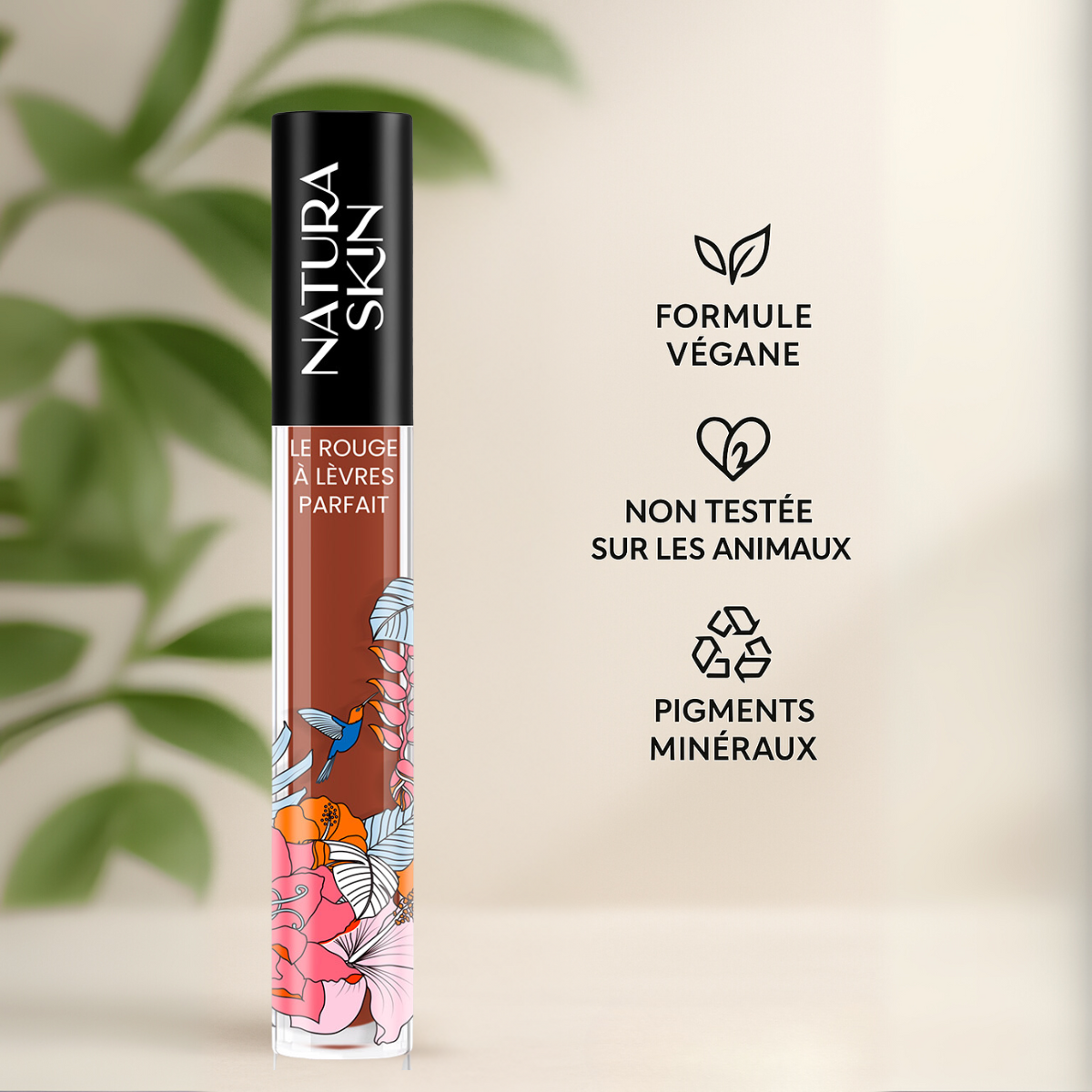 Teinte rouge brun subtile et naturelle pour les lèvres