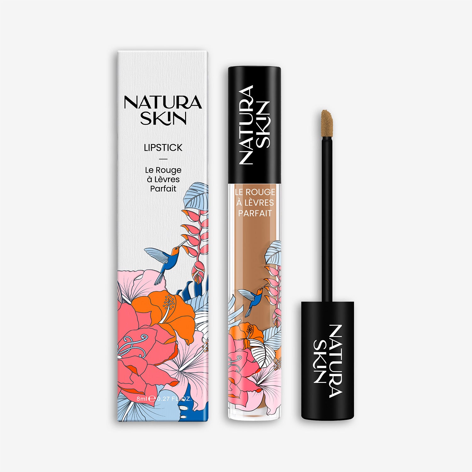 Rouge à lèvres liquide mat couleur sable doré au fini lumineux