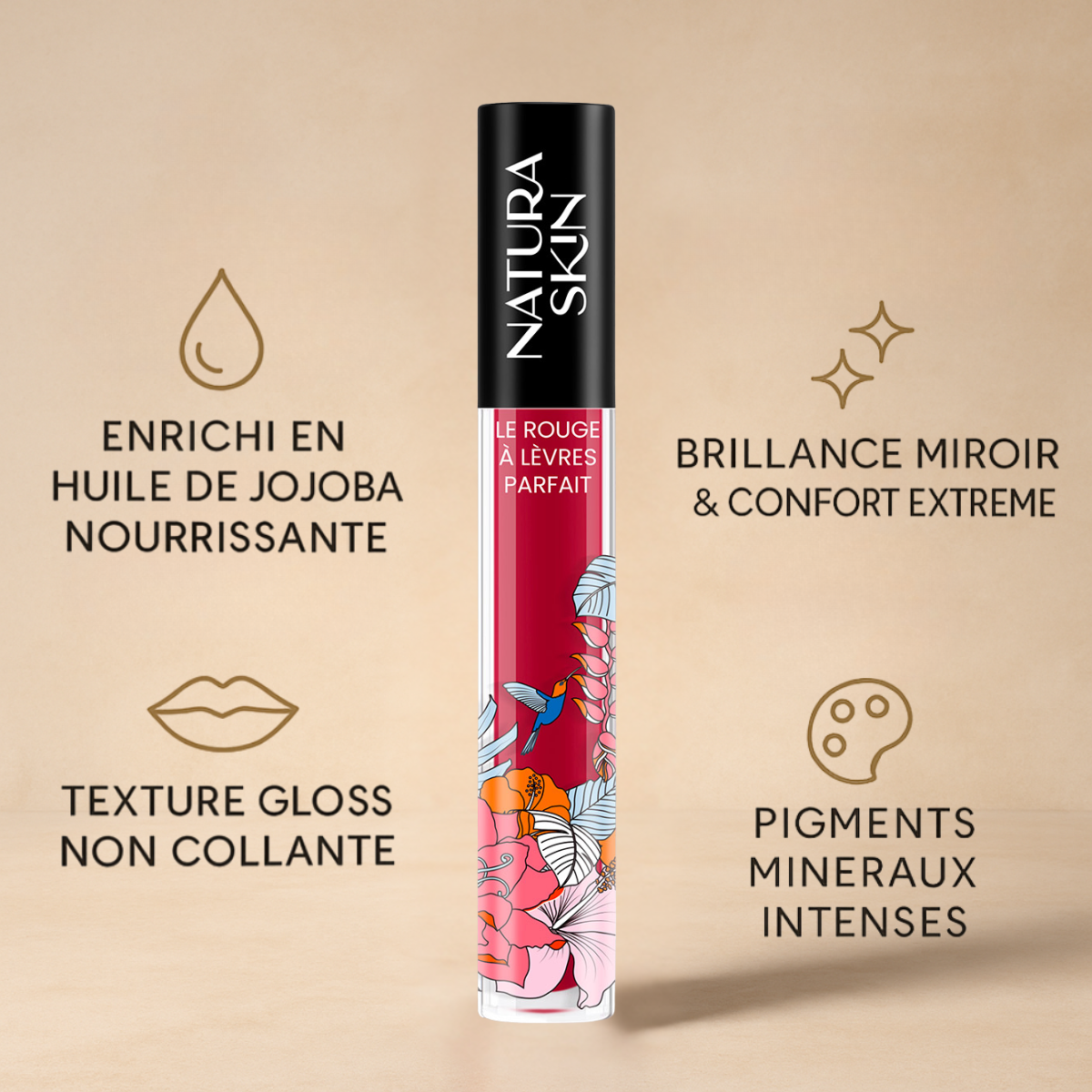 Gloss lèvres liquide rose tendre pour des lèvres éclatantes